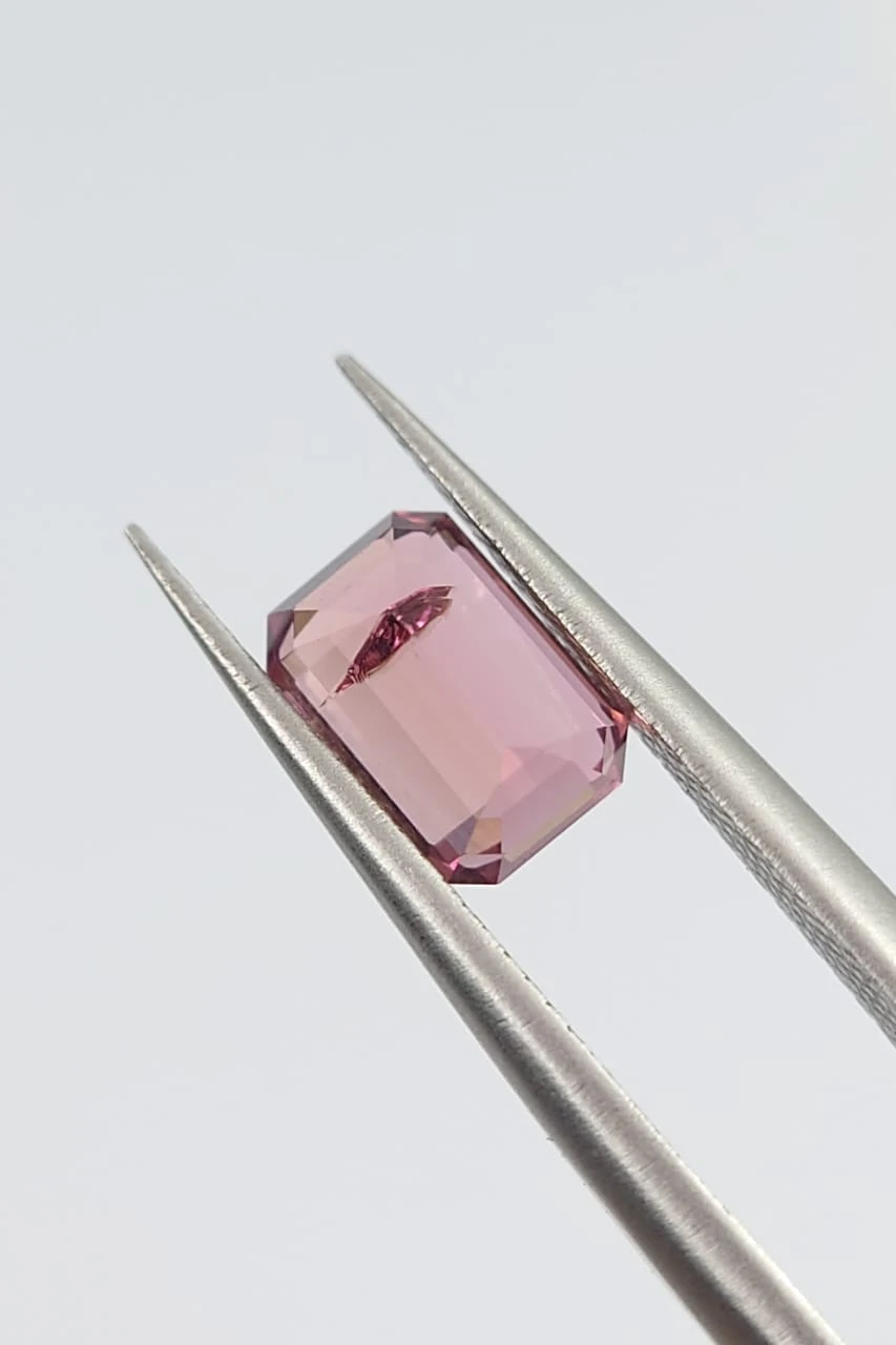 1.3ct Natural Pink Tourmaline emerald Cut Loose Gemstone from Afghanistan — view 3